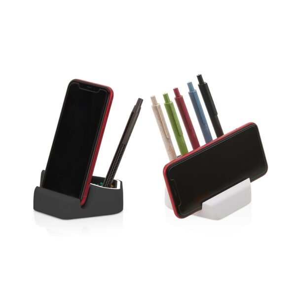 Porta canetas com suporte celular