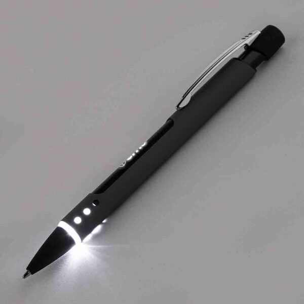 Caneta metal com led